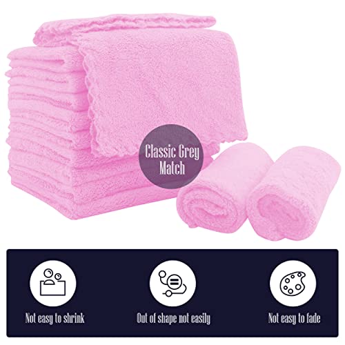 Image of 16 Pack Baby Washcloths - Luxury Coral Fleece - Extra Absorbent and Soft Wash Clothes for Newborns, Infants and Toddlers - Suitable for Sensitive Skin and New Born-Baby Shower-Frozen Berry,10x10 Inch