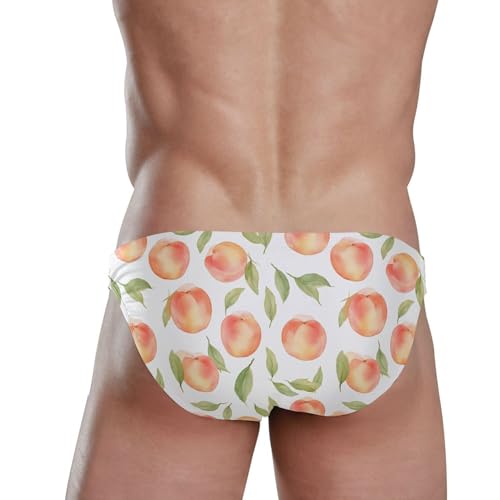 Peach Fruit Swim Briefs for Men Swimsuit Bikini Swimwear S B04019183