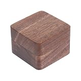 Ciieeo Caja de Madera para Anillos de Boda y Compromiso, Pequeña Caja para Guardar Anillos y Pendientes, Inserto Acolchado, Diseño Portátil para Viajes, San Valentín y Ceremonias