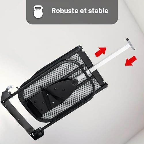 Planche à repasser murale Duwee noire 32 x 93 cm avec armoire pliante et support - 7