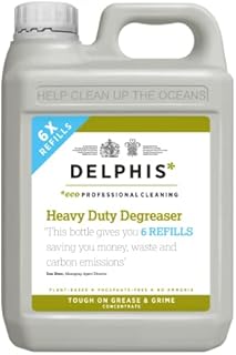 Delphis Eco Heavy Duty Degreaser - Plant-based, Vegan Degreaser Cleaning Spray, Free from Fragrances, Dyes and Petroleum Solvents, 2 Litres, White