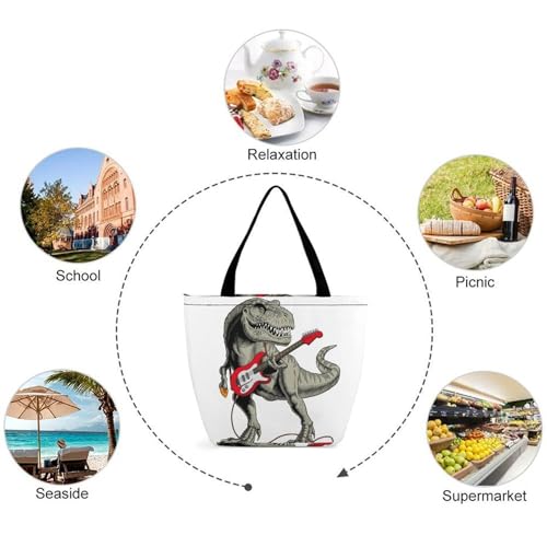 Sac de shopping pour voyage dinosaures résistant format cabas - 5