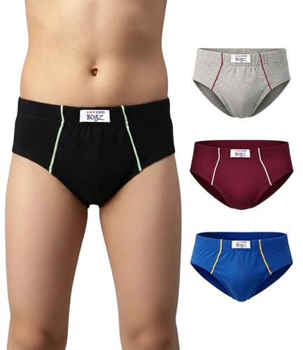 Image of Lux Cozi Boy's Super Combed Cotton Inner Elastic Solid Brief with Ultra Soft Waistband | Brief for Kids | Pack of 4