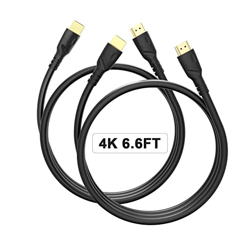 Jorenca 4K Hdmi Cable 6.6Ft 2 Pack Ultra High Speed Gold Plated Connectors,Ethernet Audio Return,Video 4K,Fullhd1080P 3D Compatible With Xbox Playstation Arc Ps3 Ps4 Ps9 Pc Hdtv （Black） #TOP15