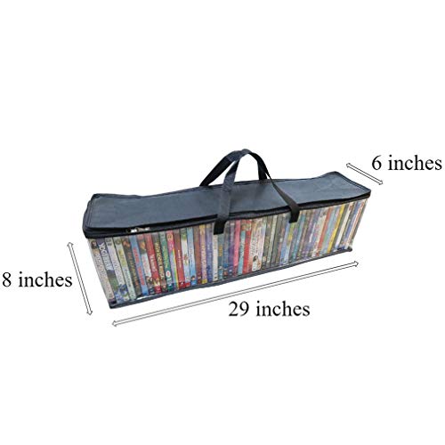 Evelots 4 Pack Dvd/Bluray/Video-Storage Bag-New-Clear-Handle-Hold 200 With Cases Total #TOP4