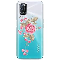 Mixroom - Cover Custodia Case In TPU Silicone Morbida Sfondo Trasparente Per Oppo Find X3 Pro Fantasia LE ROSA U1058