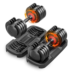 VEICK Adjustable Dumbbell Set, 5 in 1 Free Dumbbell for Men and Women, Black Dumbbell for Home Gym, Full Body Workout Fitness, Fast Adjust by Turning Handle