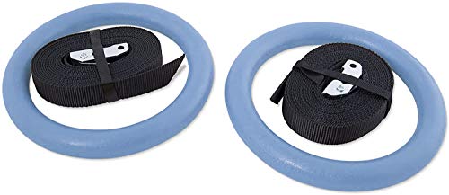 image for ZIBY Gymnastic Rings Rings with Adjustable Straps (Set of 2), Metal Bu