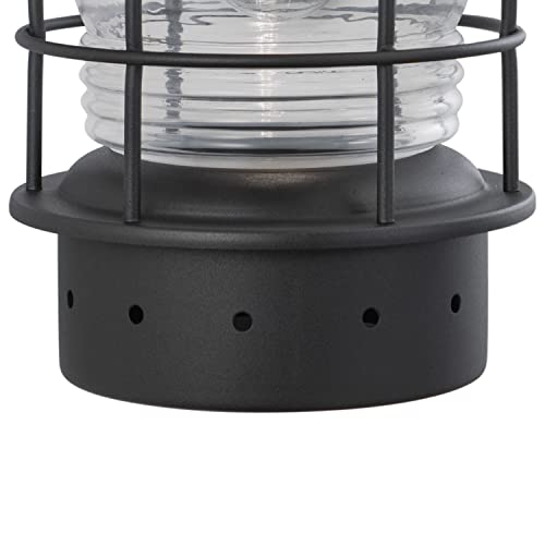 Vaxcel Hyannis 1 Light Black Coastal Lantern Cylinder Outdoor Wall Lantern Clear Glass #TOP4