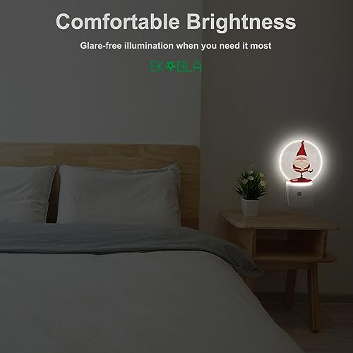 Image of EKOBLA Santa Claus Night Light, Cute Winter Xmas Night Lights Plug Into Wall with Dusk to Dawn Sensor for Kids Bedroom