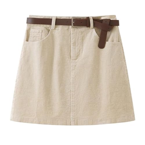 Women's Vintage Wool Mini Skirt Fall Winter High Waist A-Line