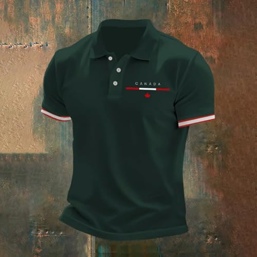 Polo Shirts For Men Uk - Men'S Flag Shirts Patriotic 1776 Tee Tops (S-3Xl) (Army Green S) - Image 2
