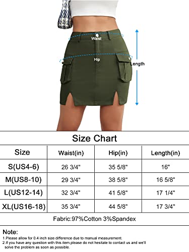 Huhot Black Skirt For Women High Waisted Y2K Cargo Skirts For Teens Pencil Denim Skirts #TOP4