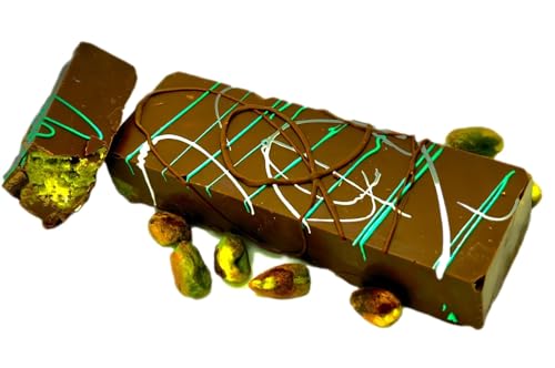 Most popular, US Sweets Viral Pistachio Chocolate Bar- Milk/Dark Chocolate, fresh ground pistachios, and rosted Katafi | Delicious Gift | Handmade in Small Batches | Guaranteed to Arrive Fresh