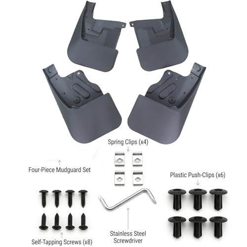 Image of Mud Flaps for 2022-2025 Toyota Tundra not for SR, Heavy Duty Splash Guards Front and Rear Set of 4, Custom-Fit No-Drill Truck Fender Mudguards, Factory Clearance Stock
