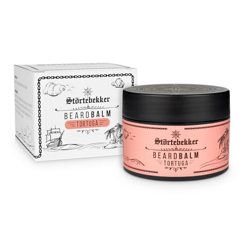 Störtebekker® Premium Beard Balm nutre la barba e la porta in forma – 50 ml crogioli compostabili al 100% – Cera da barba da uomo, fragranza speziata e fresca Tortuga – Balsamo per barba - Made in GER