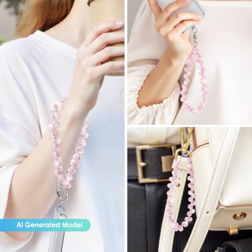 Image of TENOC Beaded Phone Wrist Strap, Pink