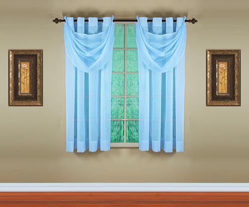 Image of Today's Curtain, Emelia Grommet Sheer Panel 63 inch Sky Blue, 59 inch W x 63 inch L
