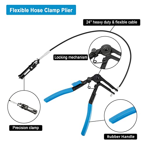 Kuntec 9Pcs Wire Long Reach Hose Clamp Pliers Set Fuel Oil Water Hose Auto Tools #TOP2