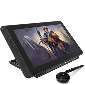 HUION Mesa digitalizadora Kamvas 13 com tela totalmente laminada, com Stylus 8192, suporte ajustável com 8 teclas de atalho ajustável, tela de caneta de 13 polegadas,preto