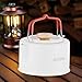 Menolana Camp Kettle Tea Kettle 1.1 L with Ergonomic Handle Lightweight Teapot Tea Pot for Fishing Outdoor Backpacking Campfire Travel, White