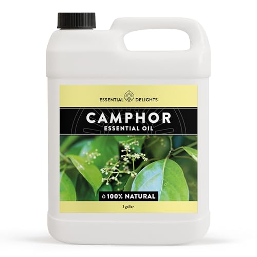 Camphor Essential Oil - Premium Grade 100% Pure & Natural Essential Oil (128 fl. oz.) by Essential Delights | Undiluted Oil for Aromatherapy, DIY, Soaps, Lotions, & Candles | Vegan & Cruelty Free