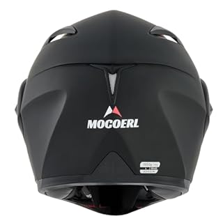 Casco da moto, casco apribile, casco integrale | Casco modulare | Uomo e donna | Con mentoniera rinforzata e doppia visiera | Certificazione ECE 22.06 | Nero opaco (L)