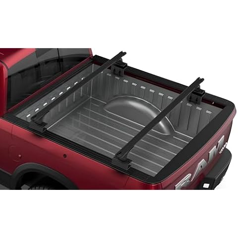TKMAUTO UBR-L003 Adjustable Black Low Profile Truck Bed Rack Cross Bar Fit Full-Size and Mid-Size Trucks Cover