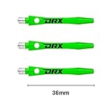 RED DRAGON DRX Coated Aluminium Short Green Logo Dart Stems (Shafts) - 2 sets per pack (6 Stems in total) - Image 2