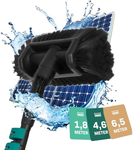 VONROC Cepillo de Lavado telescópico - 4,60 m - Incl. Cepillo Mul...