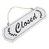 CONGARTENO Letrero de Madera Abierto y Cerrado Doble Cara para Negocios Diseño Nórdico Minimalista para Tiendas Cafés Restaurantes y Bares Señal Exterior para Ventana o Puerta