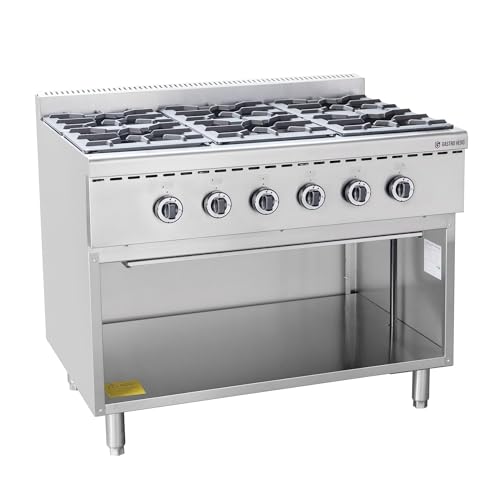 GastroHero ECO‑Gasherd GHBO6B mit 6 Flammen | offener Unterbau | 43,2 kW | Gastronomie Gasherd aus Edelstahl | Thermoelement-Sicherung | geeignet für Erd‑ & Propangas GastroHero ECO‑Gasherd GHBO6B mit 6 Flammen | offener Unterbau | 43,2 kW | Gastronomie Gasherd aus Edelstahl | Thermoelement-Sicherung | geeignet für Erd‑ & Propangas