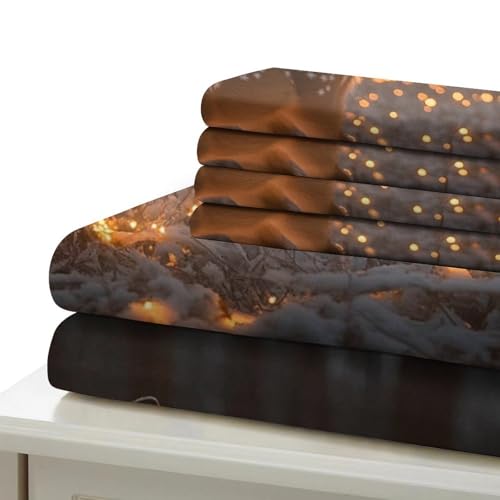 Drap de couette 3 pièces imprimé 3D faons en microfibre résistante déco lit single - 7