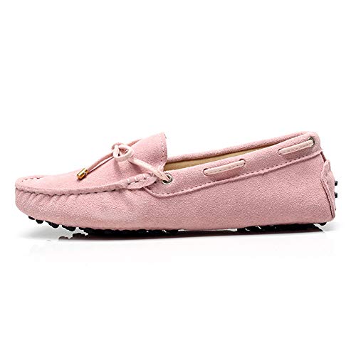 Image of ANUFER Women's Classic Suede Penny Loafers Comfort Handmade Slipper Moccasins