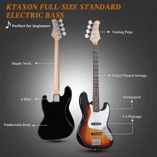 image for Ktaxon Electric Bass Guitar with 20Watt Amplifier, 4 String Right Hand