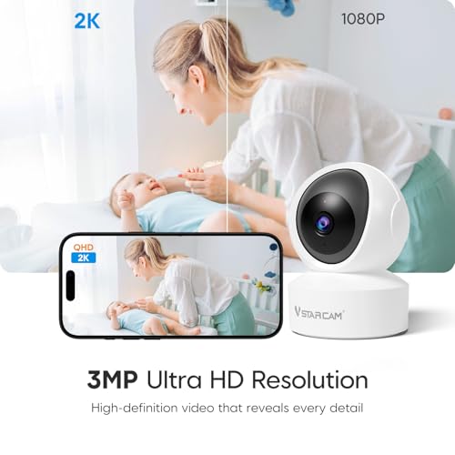 VSTARCAM 3MP Pet Camera Indoor with Phone App, 360° Indoor Security Camera with Color Night Vision, Motion Detection & 2-Way Audio, 24/7 SD & Cloud Storage 02 by VSTARCAM - Image 3