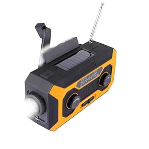 Multifunctionele radio, noodradio met zaklamp op zonne-energie, draagbare AM/FM/WB, radio voor rampenpreventie,Orange