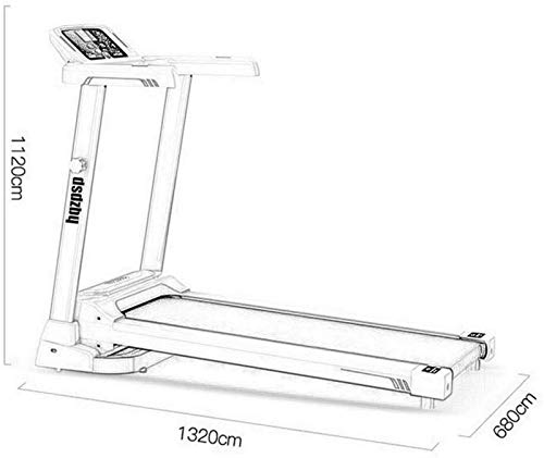Image of Tredmills for Running Proform Treadmill Fitness Motorized Folding Running Treadmill with Wide Base Portable USB Aux Flat Folding Low Profile (White 132 * 68 * 112cm)