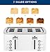 GE 4 Slice Toaster | Extra Wide Slots for Bagels, Breads, Waffles & More | 7 Shade Options | Countertop Kitchen Essentials | 1500 watt, White