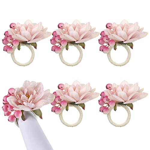 MANMAOHE Serviettenringe mit Blumenmotiv Cover