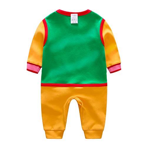 IURNXB Newborn Long Sleeve Baby Boy and Girls Rompers Costume Jumpsuit Baby Clothes (Green, 12-24 Months)