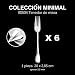 Acobonline 6 Tenedor de Mesa Acero Inoxidable Cuberteria Colección Minimal (Coleccion Minimal,...