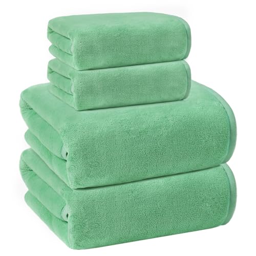Whale Flotilla Juego De 4 Toallas De Mano, 2 Toallas De Baño De 70 X 140 Cm Y 2 Toallas De Mano De 40 X 70 Cm, Toallas De Rizo Grandes, Absorbentes Y Suaves, Color Verde Whale Flotilla Juego De 4 Toallas De Mano, 2 Toallas De Baño De 70 X 140 Cm Y 2 Toallas De Mano De 40 X 70 Cm, Toallas De Rizo Grandes, Absorbentes Y Suaves, Color Verde