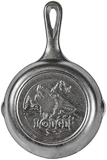 Lodge Wildlife Series-6.5" Cast Iron Skillet with Wolf Scene, Black