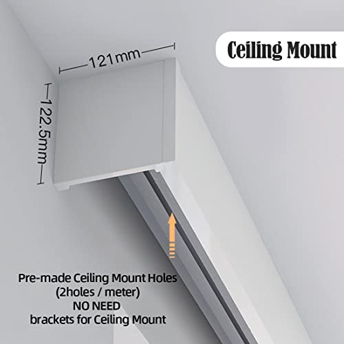 Zshine Three-In-One Curtain Single Track Rod And Valance And Light Belt Optional Ceiling Mounted For Living Room Bedroom Room Divider #TOP1