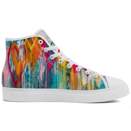 Graffiti High Top Shoes Womens Mens High Top Canvas Sneakers2