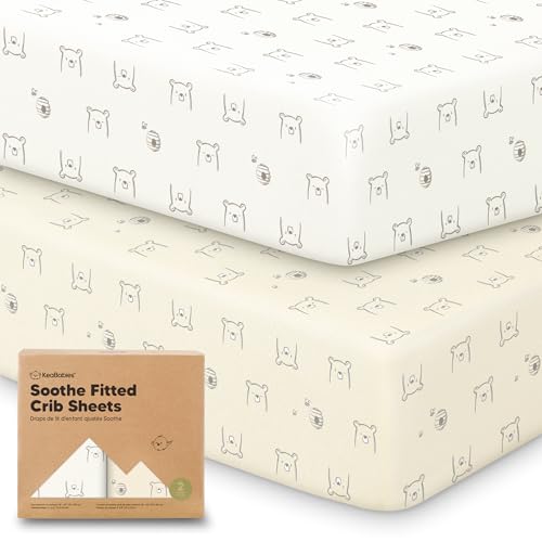 KeaBabies 2-Pack Organic Crib Sheets 52x28 Jersey Cotton