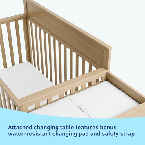 Image of Graco Shiloh 5-in-1 Convertible Crib & Changer with Drawer - GREENGUARD Gold Certified Baby Crib Crafted from Wood, Converts to Toddler Bed, Daybed, and Full-Size Bed (Driftwood)