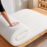 NEPHRA Klappmatratze 5/8 cm Dick, Futon Matratze Faltbar & Aufrollbar, Memory-Schaum Bodenmatratze Weich, für Einzel/Doppel/King Gäste Camping(White -5cm,180 cm x 200 cm)