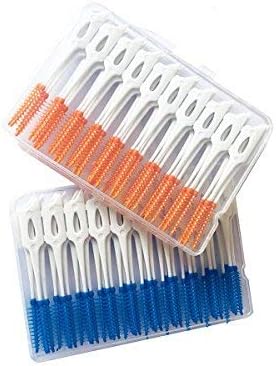 Rosenice Interdental brush, dental floss, Tooth Clean tool 80 Pieces (blue and orange)